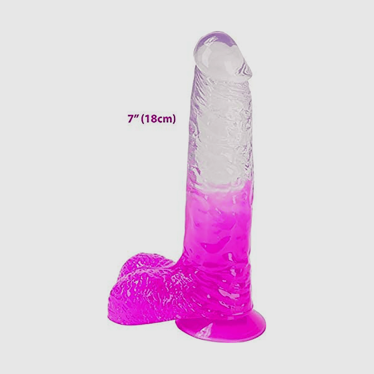 7" Two Tone Dildo with Balls - Purple - Thorn & Feather Sex Toy Canada