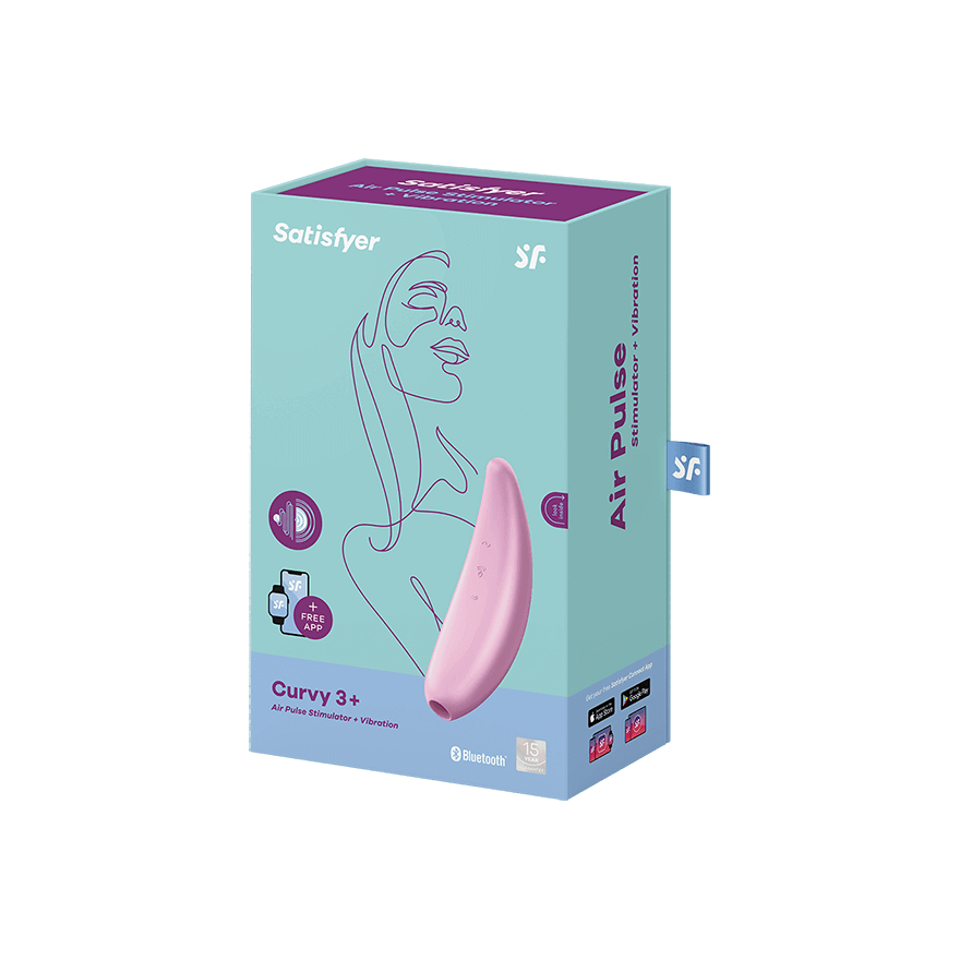 Satisfyer Curvy 3+ Air Pulse Stimulator - Pink - Thorn & Feather Sex Toy Canada