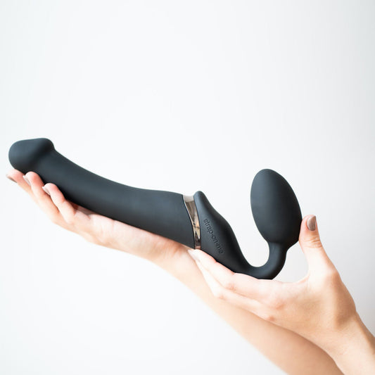 Vibrating Strap-on Remote Controlled 3 Motors - Black - Thorn & Feather Sex Toy Canada