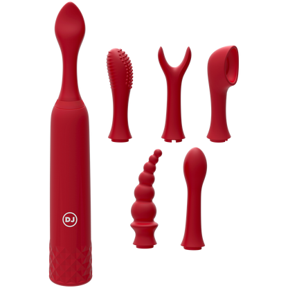 iVibe Select iQuiver 7 Piece Set Clit Vibrator - Red Velvet - Thorn & Feather