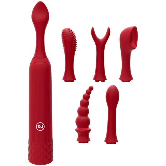 iVibe Select iQuiver 7 Piece Set Clit Vibrator - Red Velvet - Thorn & Feather Sex Toy Canada
