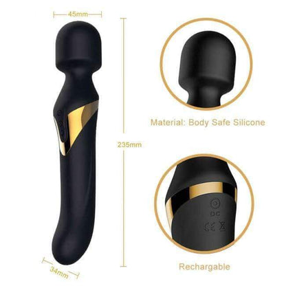 Dual Orgasms Stimulator Massager - Black & Gold - Thorn & Feather