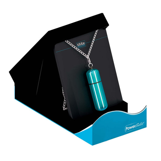 Power Bullet MiVibe Bullet Vibrator Necklace - Teal - Thorn & Feather
