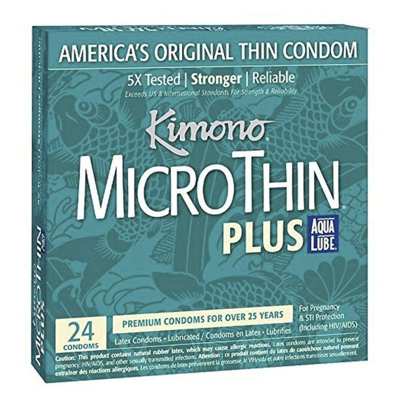Kimono Micro Thin with Aqua Lube Condoms - 24 Pack - Thorn & Feather Sex Toy Canada