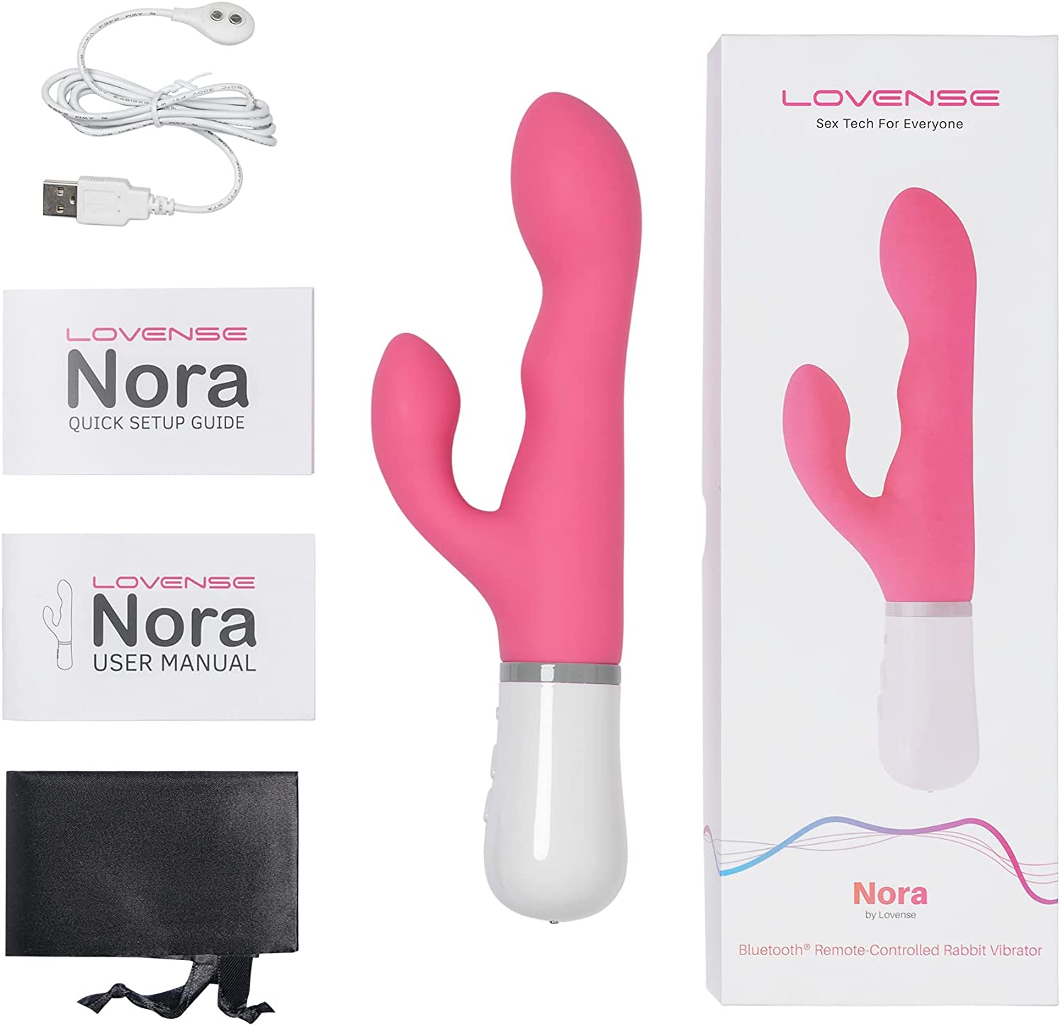 Lovense Nora Bluetooth Rabbit Vibrator - Pink - Thorn & Feather