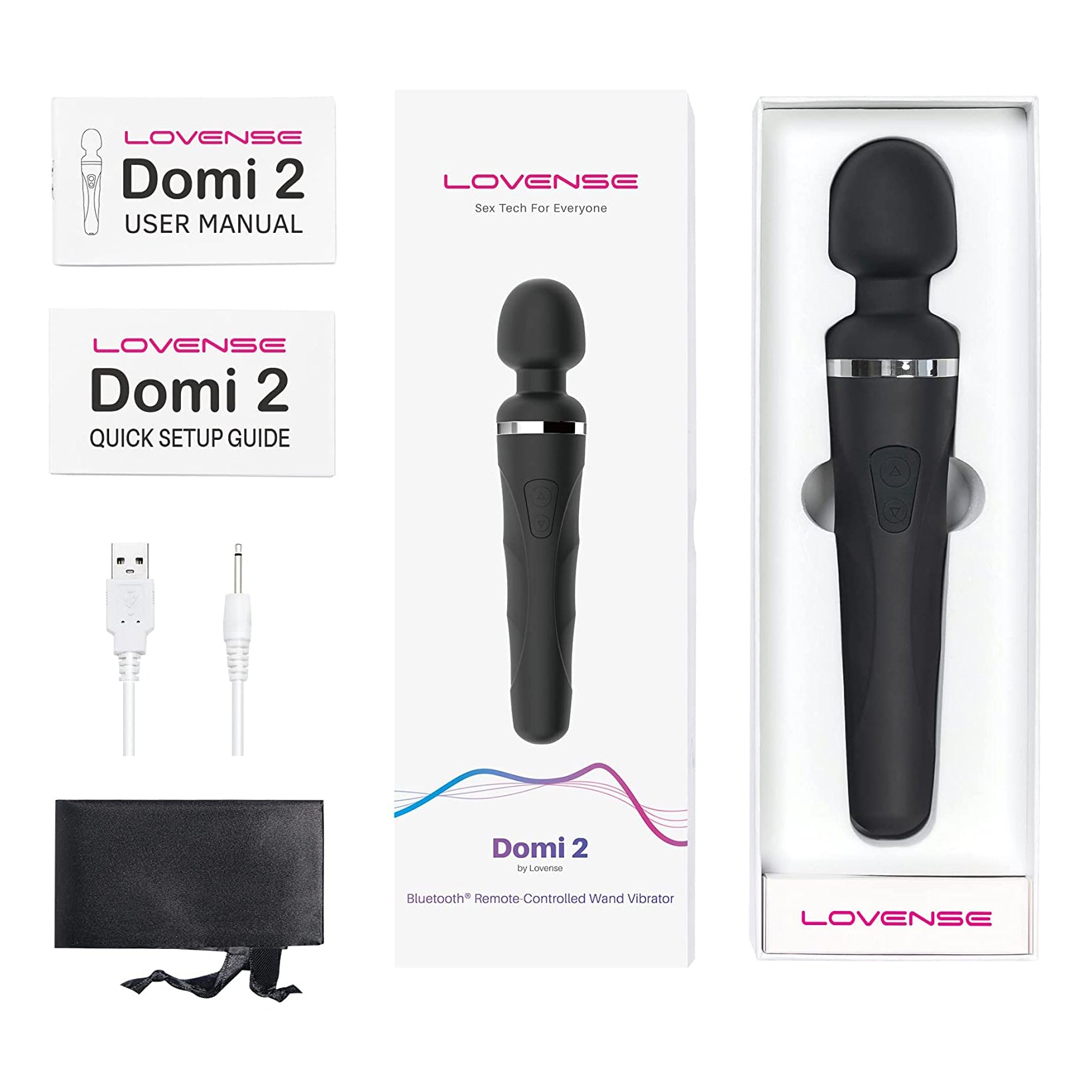 Lovense Domi 2 Bluetooth Wand - Black - Thorn & Feather