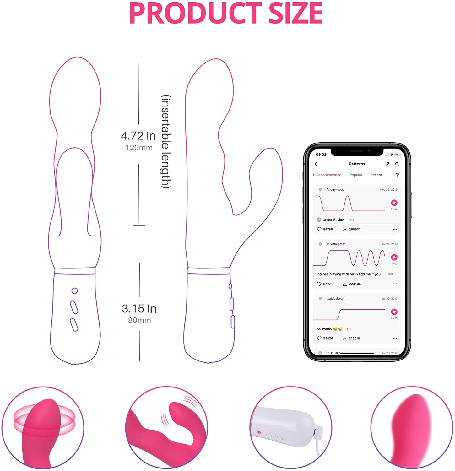 Lovense Nora Bluetooth Rabbit Vibrator - Pink - Thorn & Feather