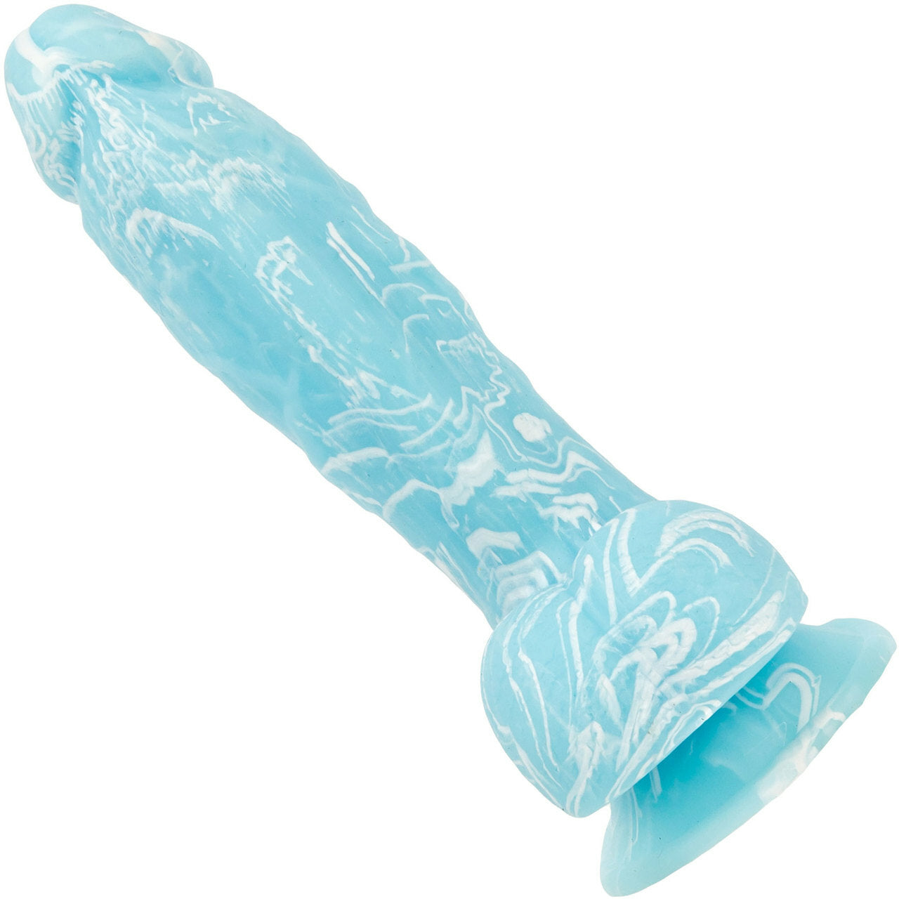 Addiction Luke 7.5" Glow-in-the-Dark Dildo With Balls - Blue - Thorn & Feather Sex Toy Canada