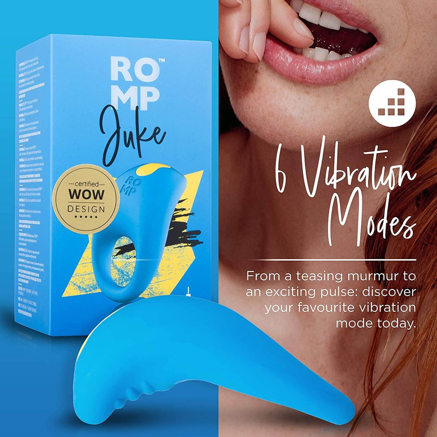 Romp Juke Vibrating Cock Ring - Blue - Thorn & Feather