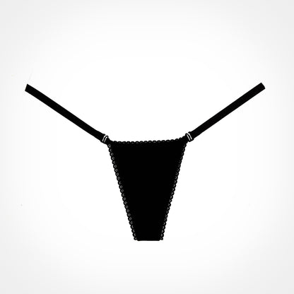 Between the Cheats Wetlook Panty - Black, One Size - Thorn & Feather