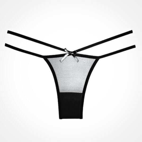 Allure Adore Naughty Vanilla Panty - Black, One Size - Thorn & Feather