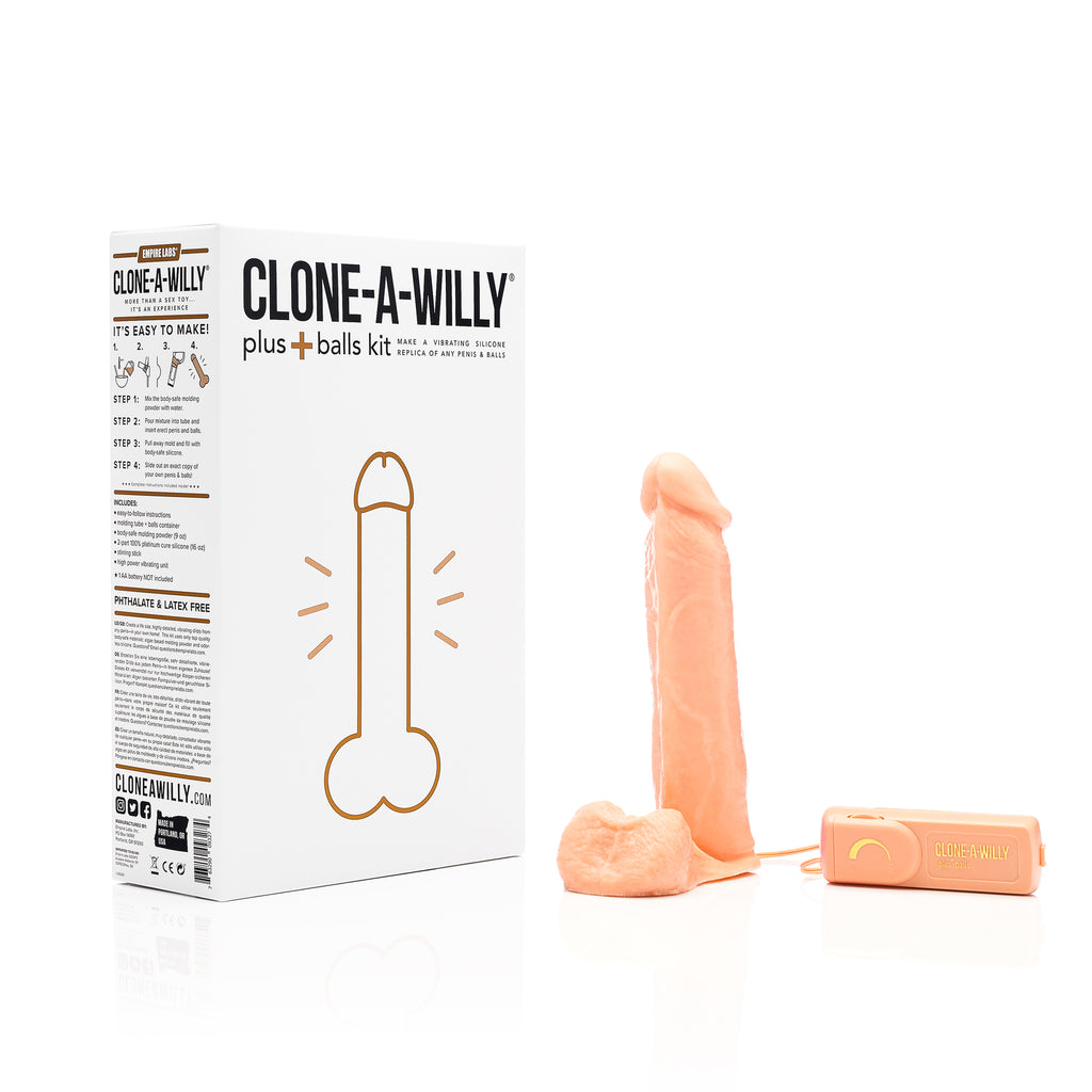 Clone a Willy DIY Vibrating Silicone Penis with Balls - Light Tone - Thorn & Feather