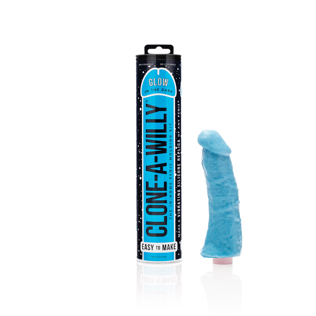 Clone a Willy DIY Vibrating Silicone Penis - Glow in the Dark Blue - Thorn & Feather