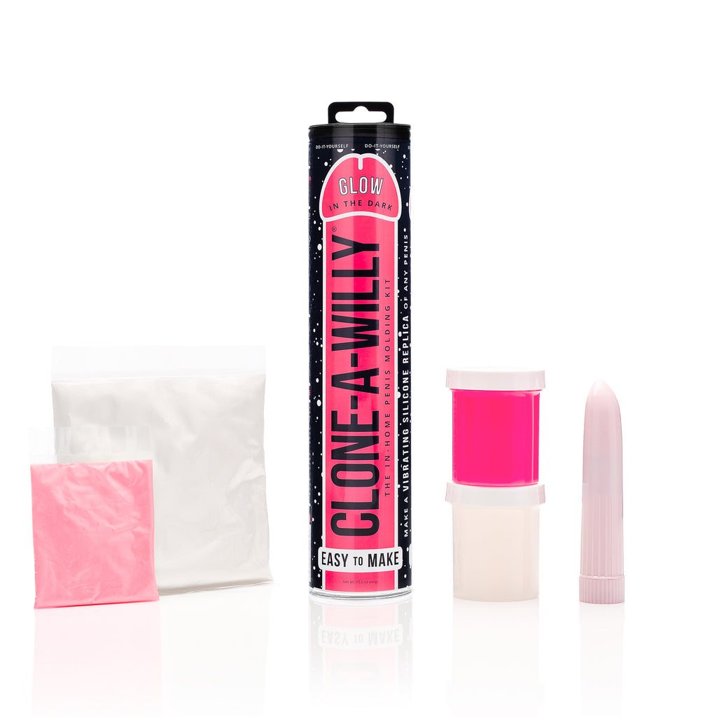 Clone a Willy DIY Vibrating Silicone Penis - Glow in the Dark Pink - Thorn & Feather