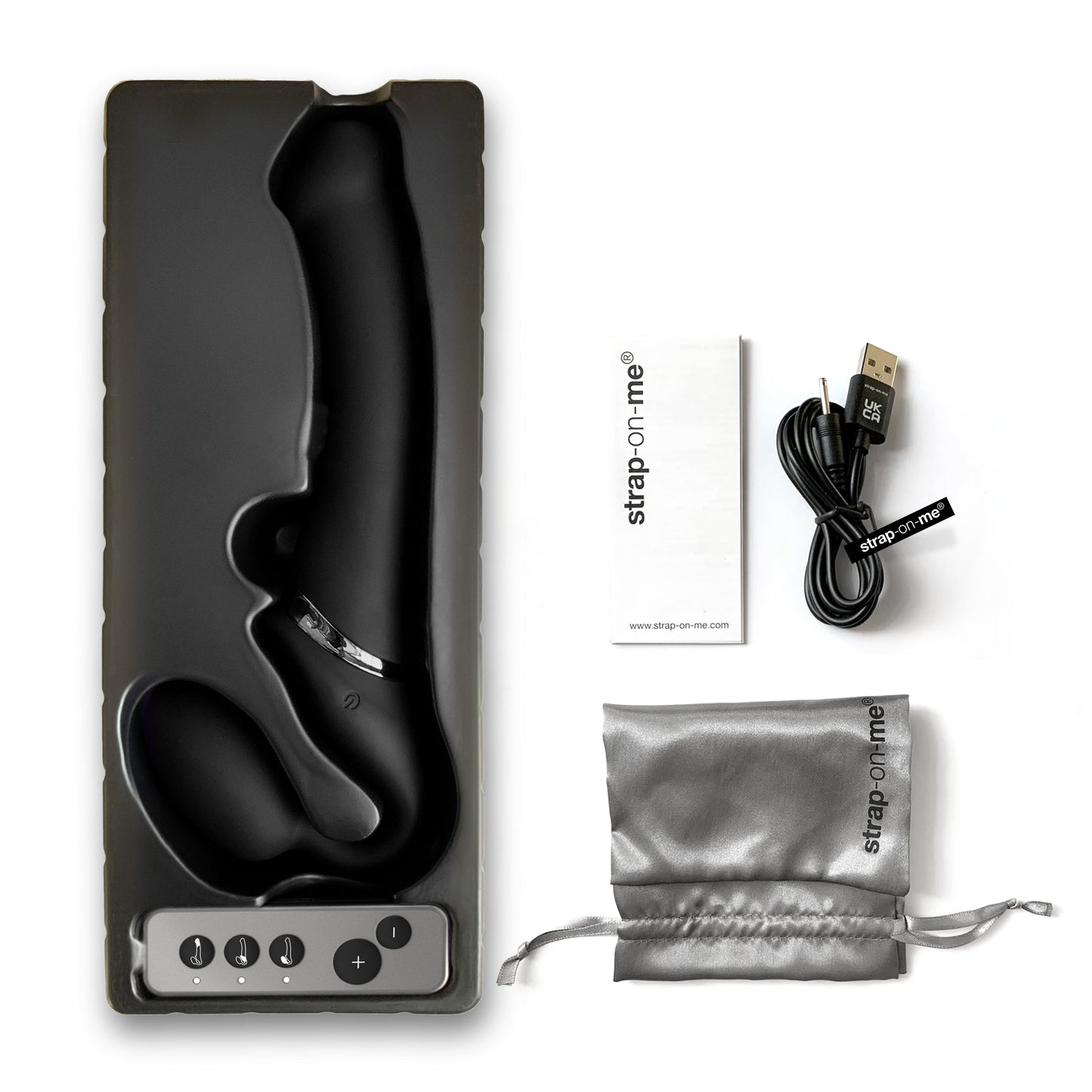 Strap On Me Vibrating Strap-on Remote Controlled 3 Motors - Black - Thorn & Feather