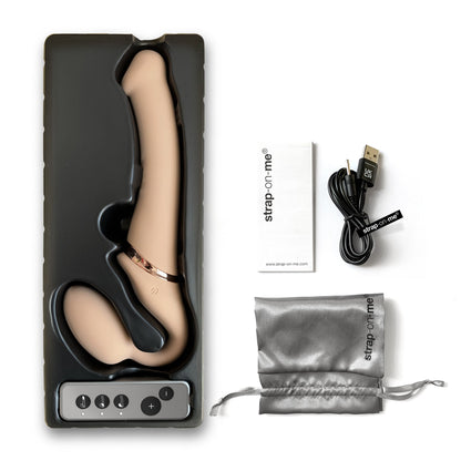 Strap On Me Vibrating Strap-on Remote Controlled 3 Motors - Vanilla - Thorn & Feather