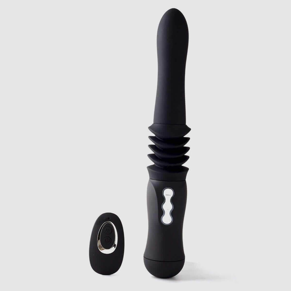 MAX USB Rechargable Silicone Thrusting Portable Love Machine - Black - Thorn & Feather