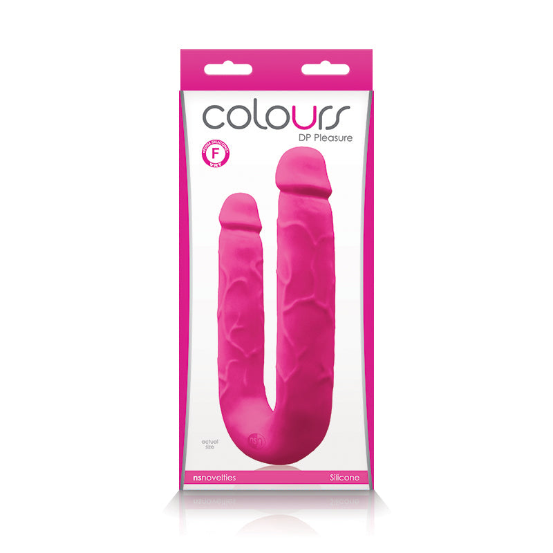 Colours DP Pleasures 8" Silicone Double Dong - Pink - Thorn & Feather Sex Toy Canada