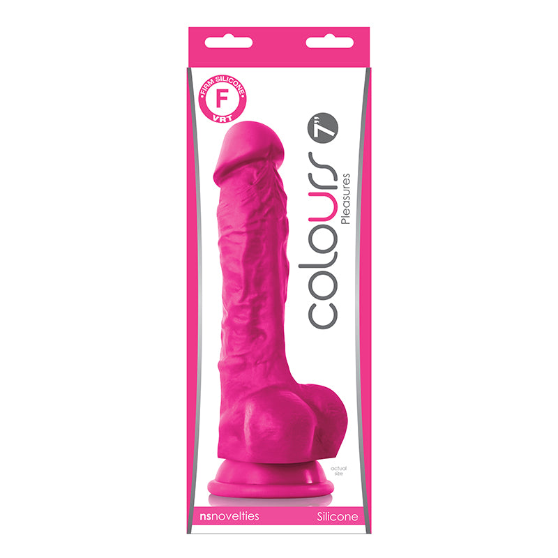 Colours Pleasures 7" Silicone Dildo - Pink - Thorn & Feather