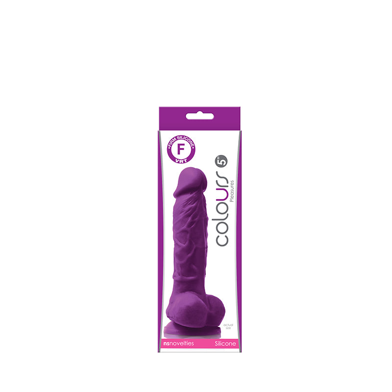 Colours Pleasures 5" Silicone Dildo - Purple - Thorn & Feather Sex Toy Canada