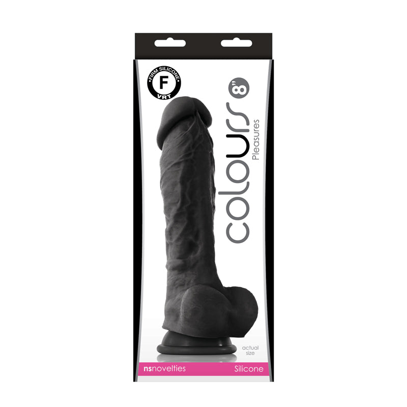 Colours Pleasures 8" Dildo - Black - Thorn & Feather