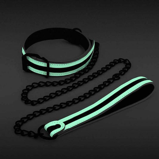 GLO Bondage Collar and Leash - Green - Thorn & Feather
