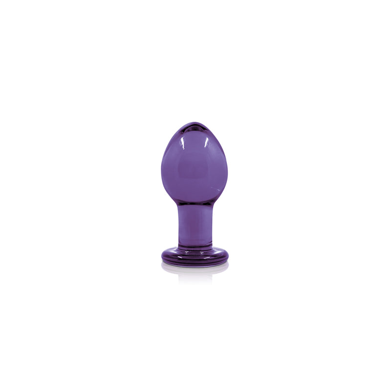 Crystal Glass Butt Plug - Medium, Purple - Thorn & Feather Sex Toy Canada