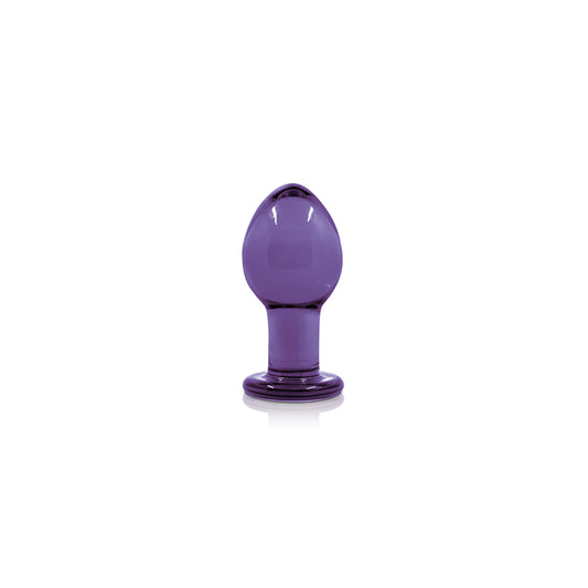 Crystal Glass Butt Plug - Medium, Purple - Thorn & Feather