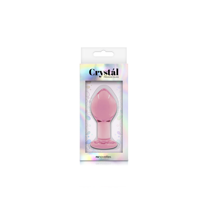 Crystal Glass Butt Plug - Large, Pink - Thorn & Feather