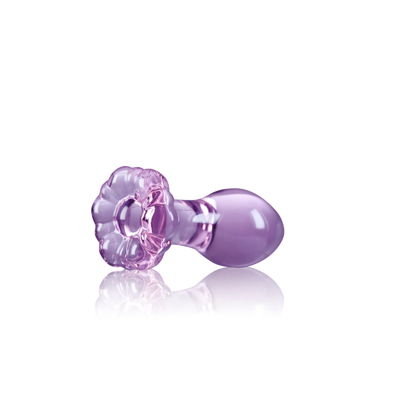 Crystal Flower Butt Plug - Purple - Thorn & Feather Sex Toy Canada