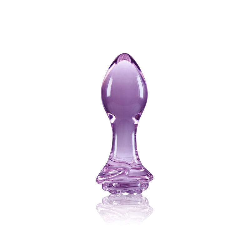 Crystal Rose Butt Plug - Purple - Thorn & Feather