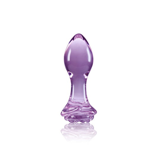 Crystal Rose Butt Plug - Purple - Thorn & Feather Sex Toy Canada