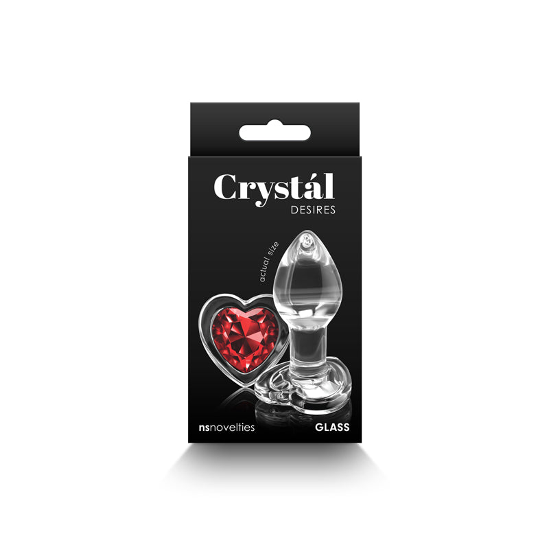 Crystal Desires Red Heart Glass Plug - Small