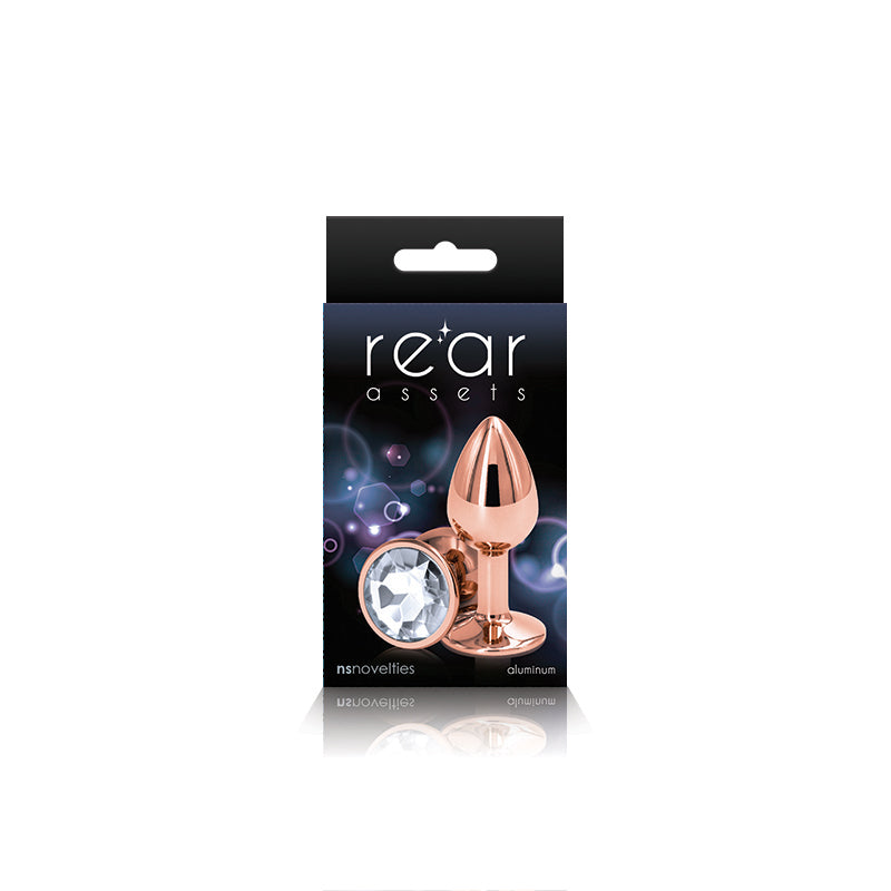 Rear Assets Rose Gold Plug - Small, Clear - Thorn & Feather