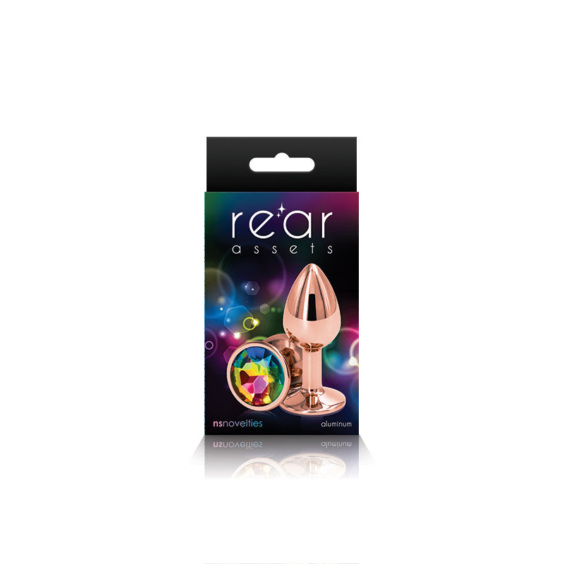 Rear Assets Rose Gold Plug - Small, Rainbow - Thorn & Feather
