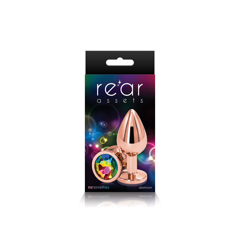 Rear Assets Rose Gold Plug - Medium, Rainbow - Thorn & Feather