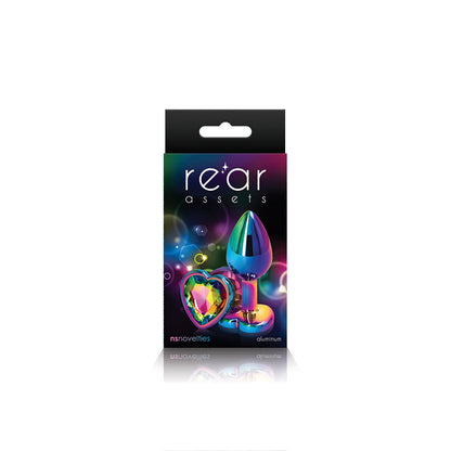 Rear Assets Multicolor Heart Plug - Small, Rainbow - Thorn & Feather