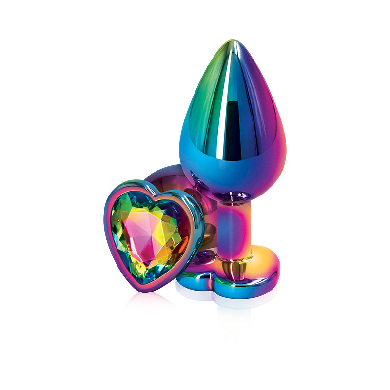 Rear Assets Multicolour Heart Plug - Medium, Rainbow - Thorn & Feather