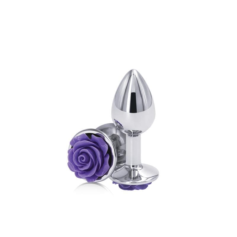 Rear Assets Rose Butt Plug - Small, Purple - Thorn & Feather Sex Toy Canada