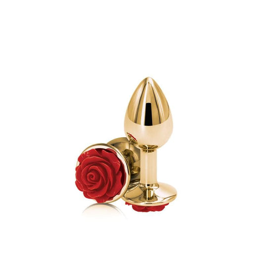 Rear Assets Rose Butt Plug - Small, Red - Thorn & Feather Sex Toy Canada