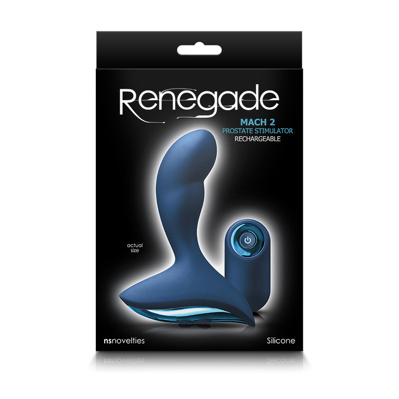 Renegade Mach II With Remote Control Prostate Stimulator - Blue - Thorn & Feather