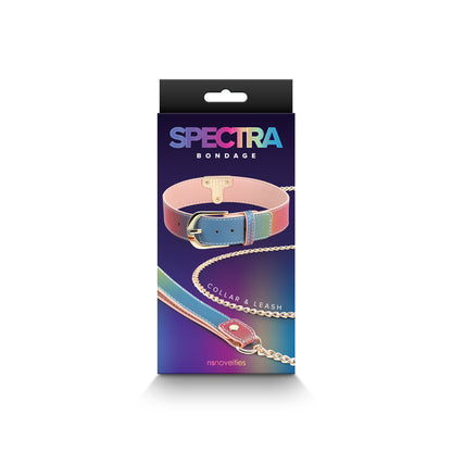Spectra Bondage Collar & Leash - Rainbow - Thorn & Feather