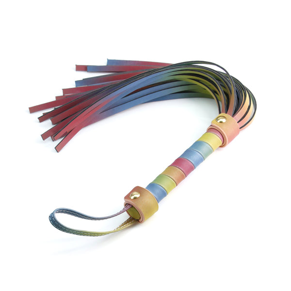 Spectra Bondage Flogger - Rainbow - Thorn & Feather