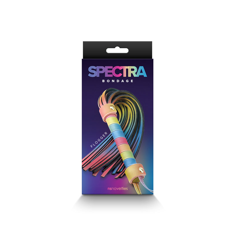 Spectra Bondage Flogger - Rainbow - Thorn & Feather