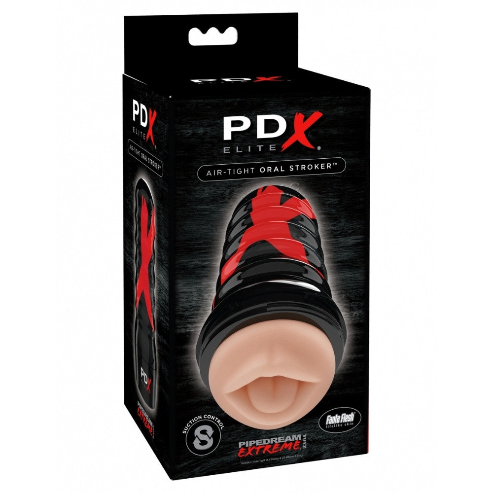 PDX Elite Air Tight Oral Stroker - Light/Black - Thorn & Feather