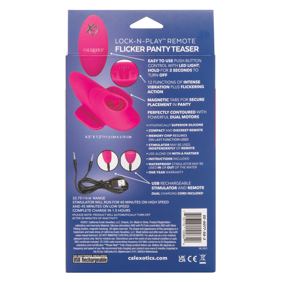 Lock-N-Play Remote Flicker Panty Teaser - Thorn & Feather