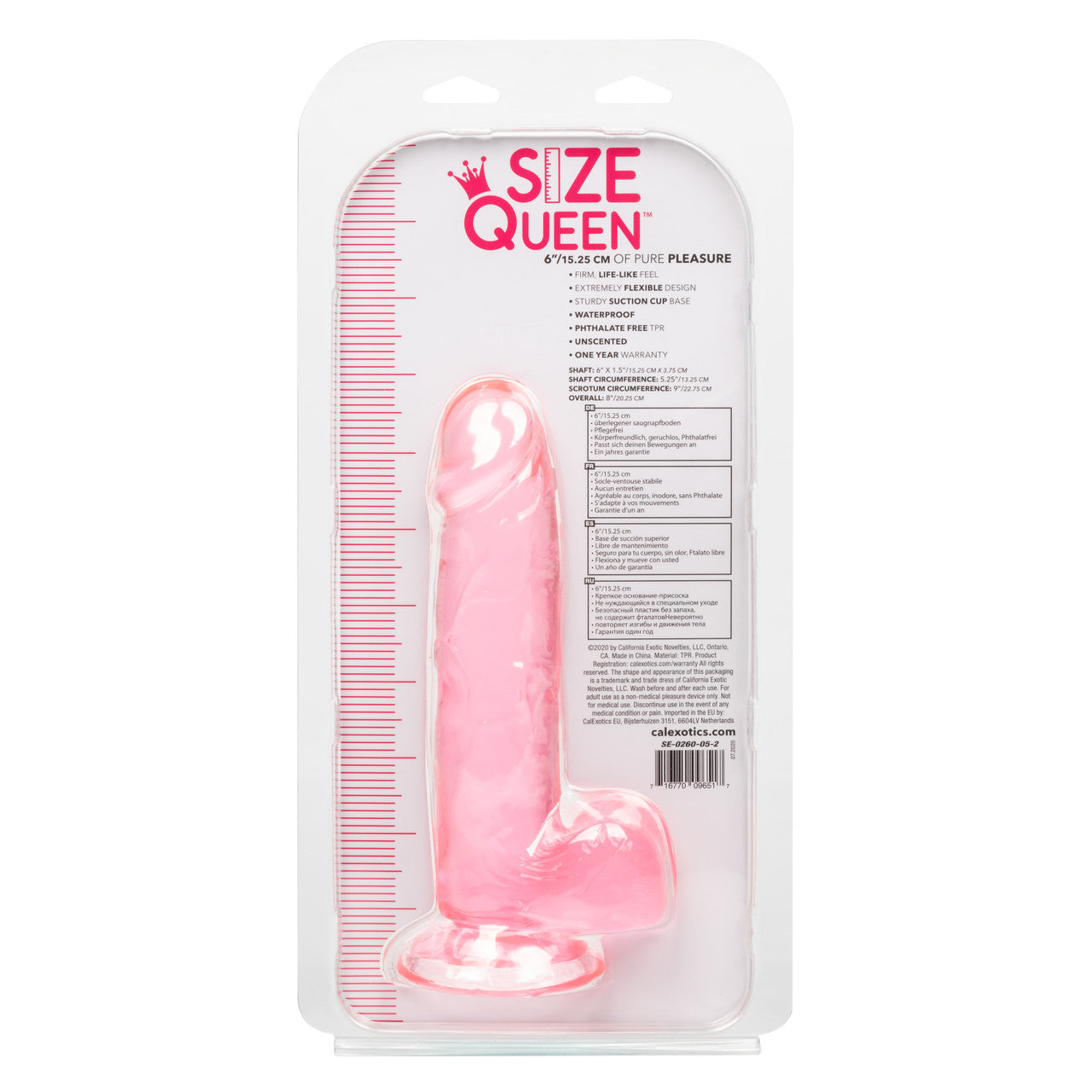 Size Queen 6"/15.25 cm Dildo - Pink - Thorn & Feather