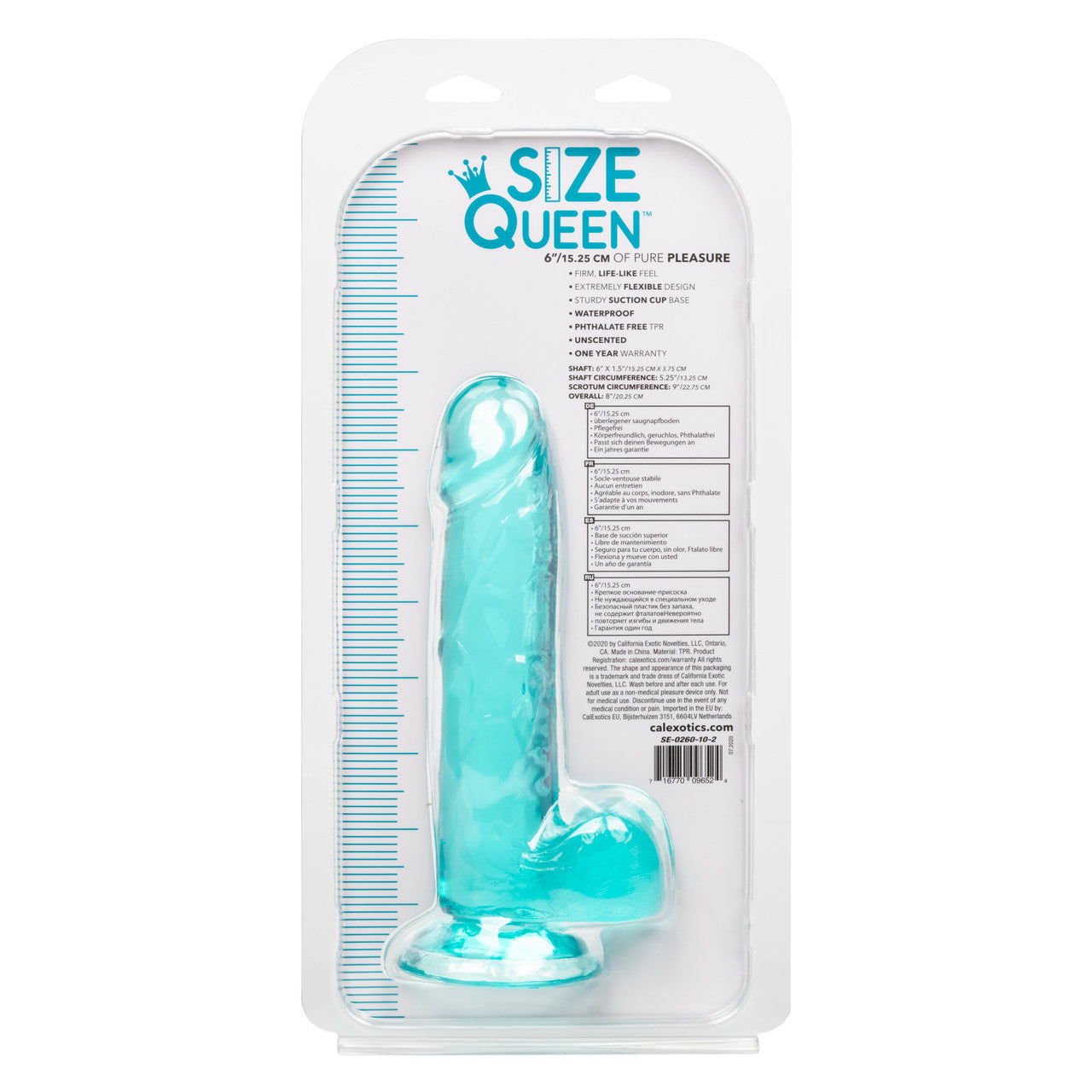 Size Queen 6"/15.25 cm Dildo - Blue - Thorn & Feather Sex Toy Canada