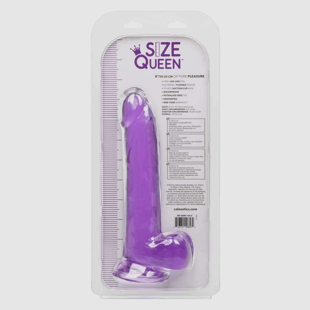 Size Queen 8"/20.25 cm Dildo - Purple - Thorn & Feather