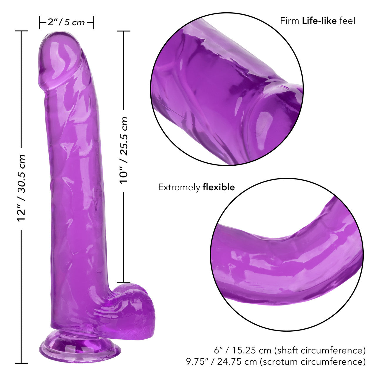 Size Queen 10"/25.5 cm Dildo - Purple - Thorn & Feather